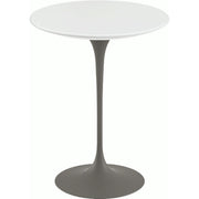 Saarinen Side Table - 16" Round side/end table Knoll Grey White laminate, Satin finish 
