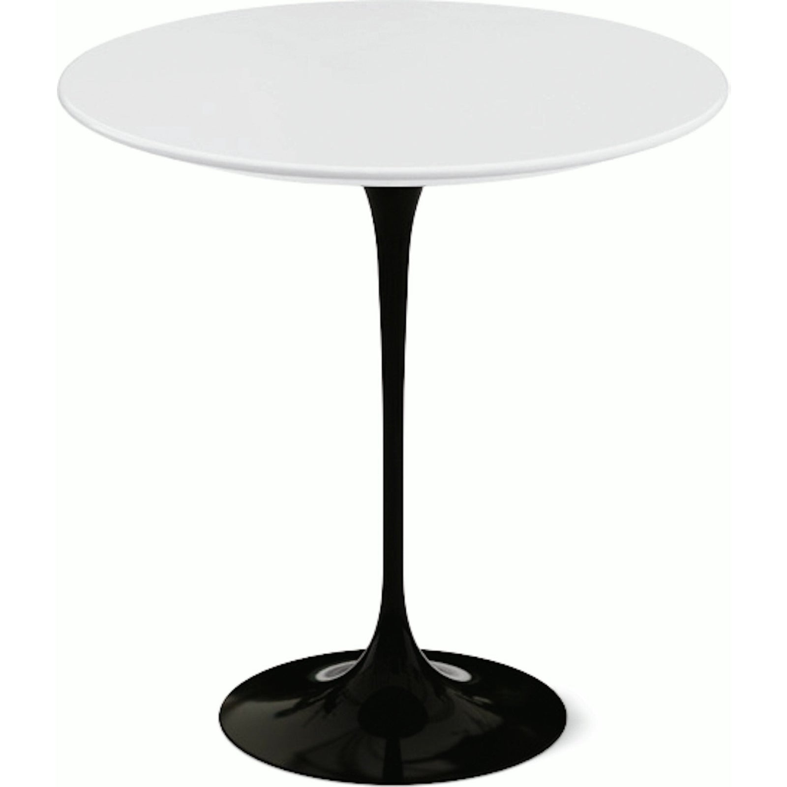 Saarinen Side Table - 20” Round side/end table Knoll Black White laminate, Satin finish 