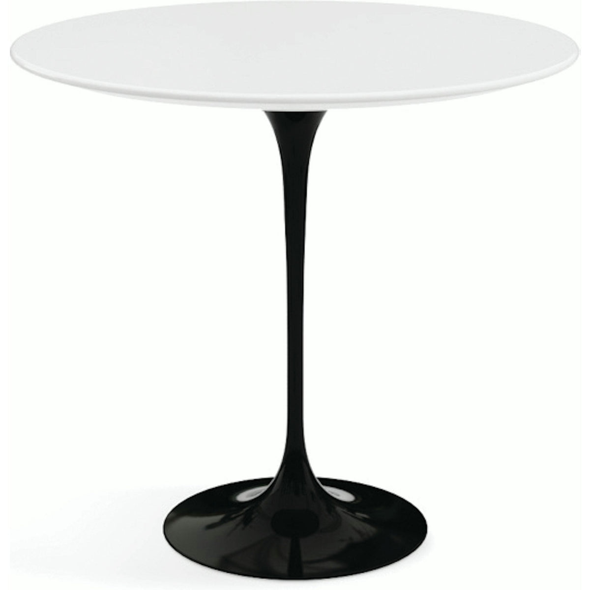 Saarinen Side Table - 22” Oval side/end table Knoll Black White laminate, Satin finish 