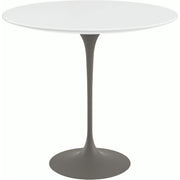 Saarinen Side Table - 22” Oval side/end table Knoll Grey White laminate, Satin finish 