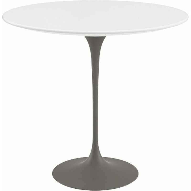 Saarinen Side Table - 22” Oval side/end table Knoll Grey White laminate, Satin finish 