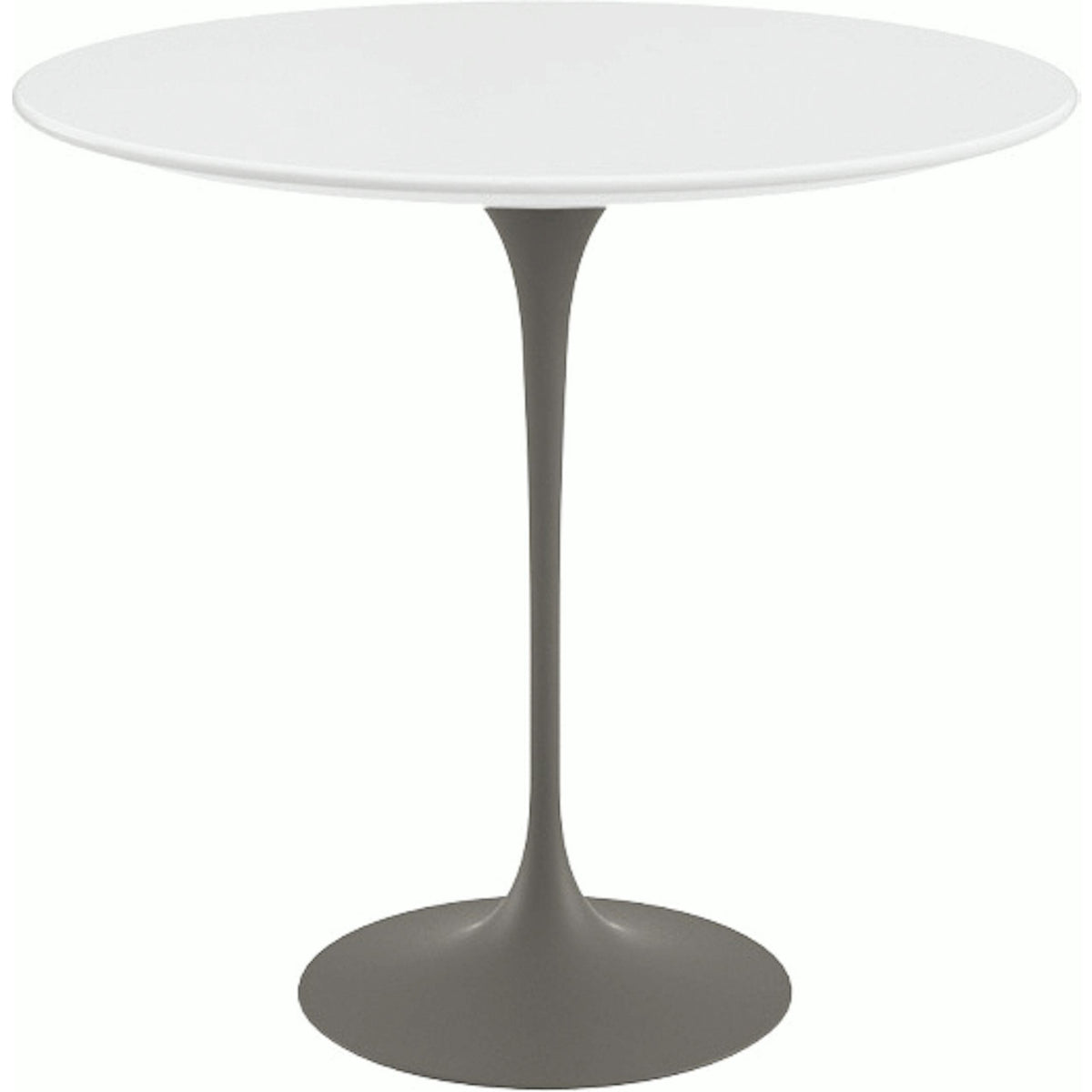 Saarinen Side Table - 22” Oval side/end table Knoll Grey White laminate, Satin finish 