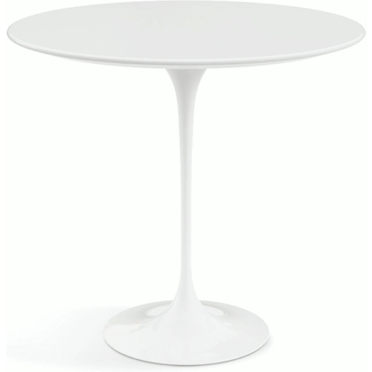 Saarinen Side Table - 22” Oval side/end table Knoll White White laminate, Satin finish 