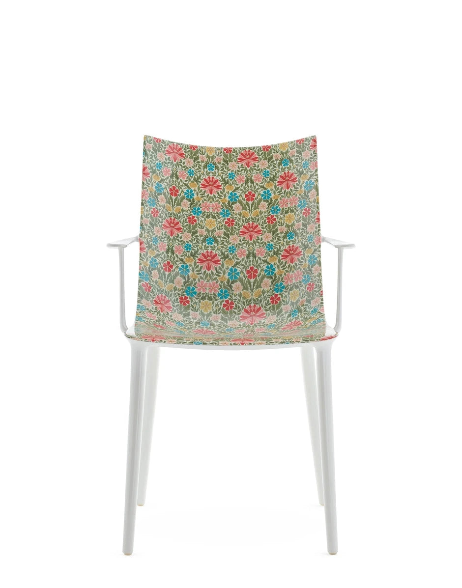 H.H.H. Dining Armchair Armchair Kartell Moon flower - white / lichen 