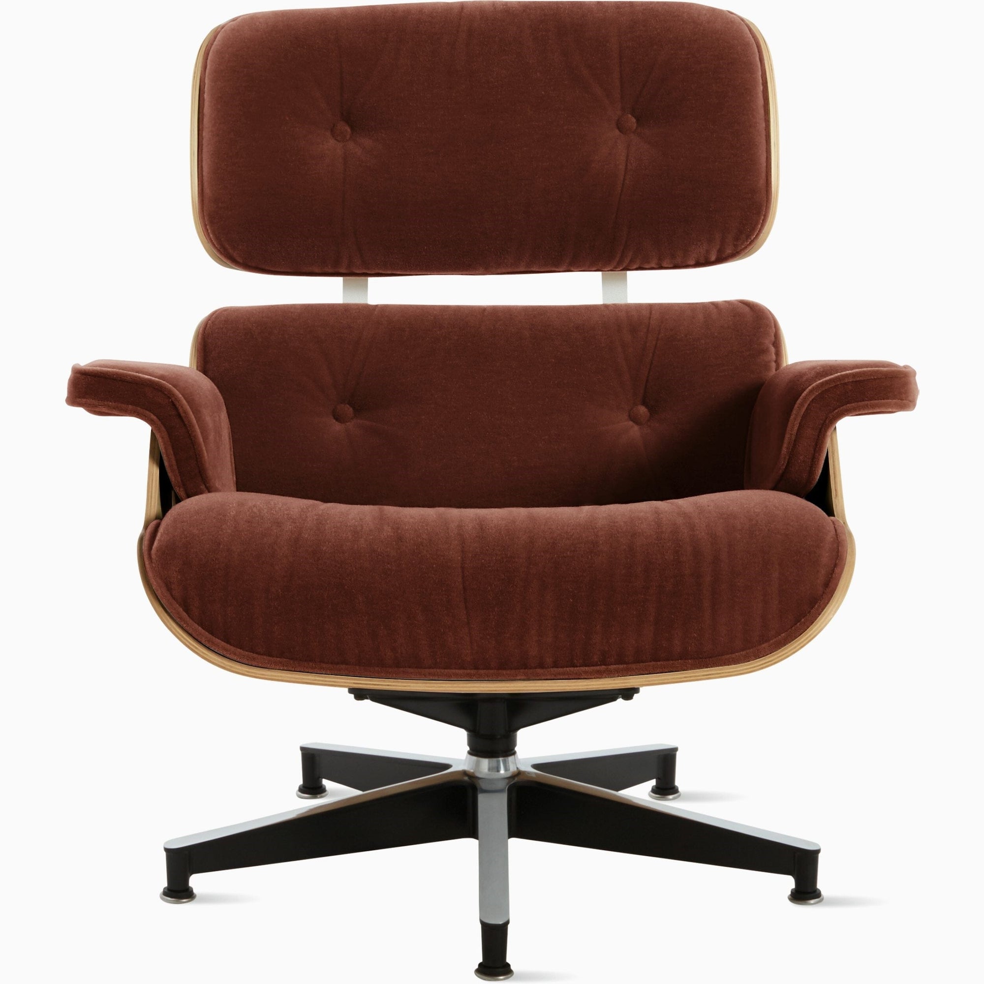 Eames Lounge Chair in Mohair Supreme lounge chair herman miller Standard White Oak Mohair Supreme Brandy