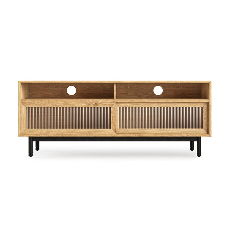 Munro Media Stand storage Gus Modern White Oak Black 