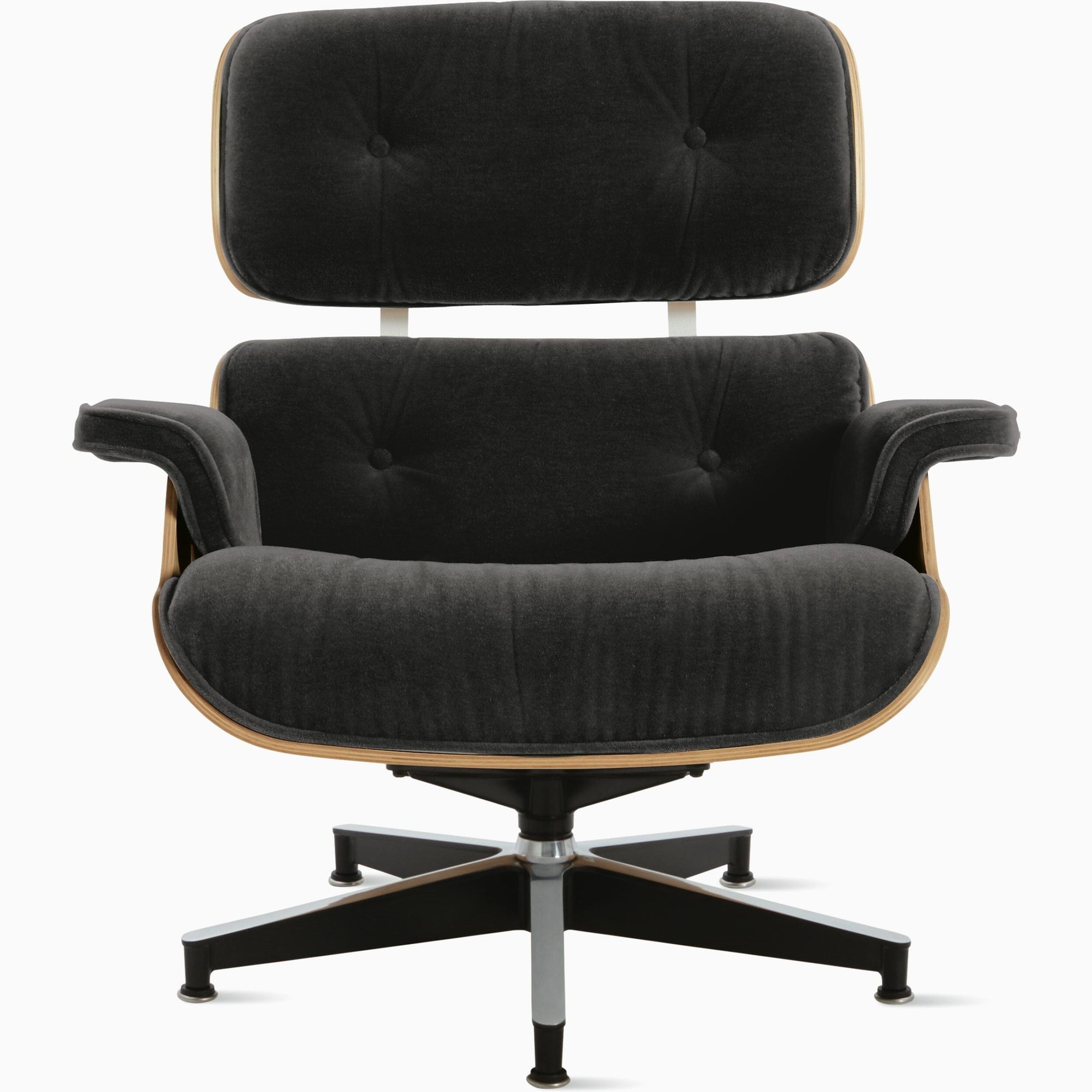 Eames Lounge Chair in Mohair Supreme lounge chair herman miller Standard White Oak Mohair Supreme Slate