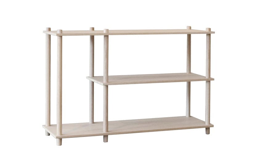 Elevate Shelving System Modular Accessories Woud Configuration 3 White Pigmented Oak 