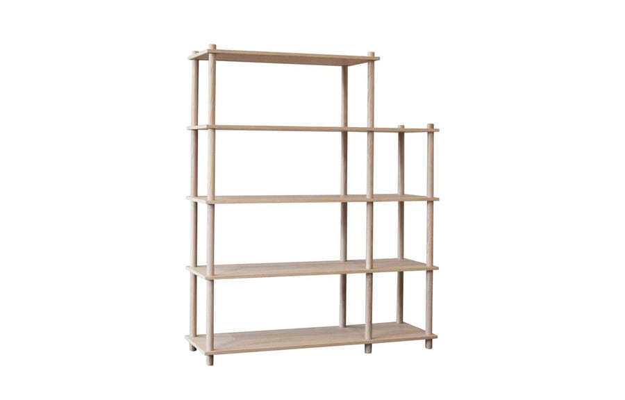 Elevate Shelving System Modular Accessories Woud Configuration 4 White Pigmented Oak 
