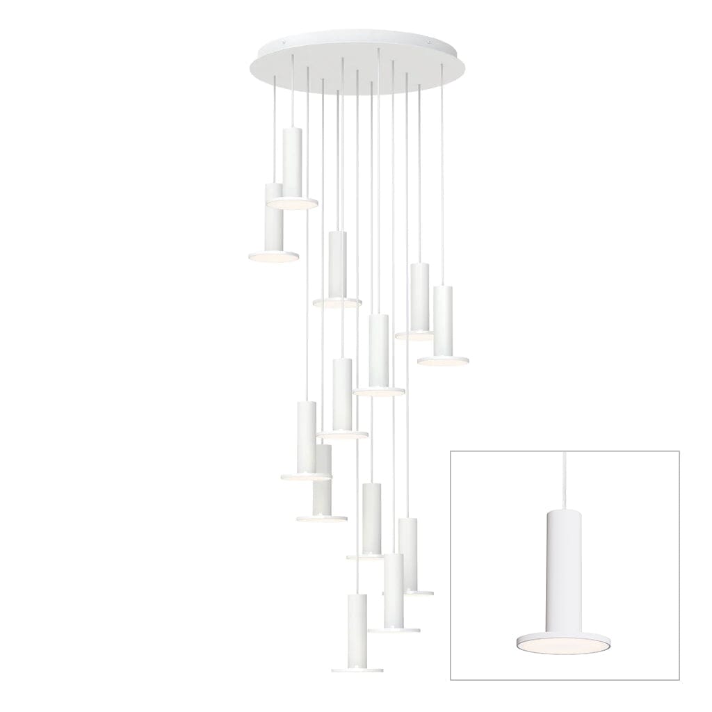Cielo Plus Chandelier 13 hanging lamps Pablo white 