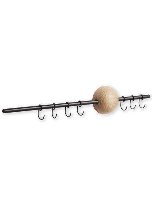 Hoop Rack Coat Hooks Woud White Pigmented Oak 