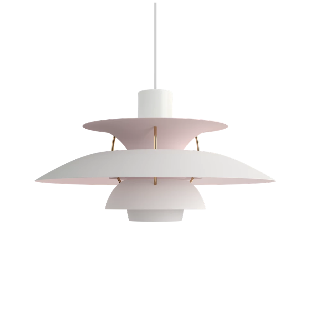 PH 5 Pendant Light hanging lamps Louis Poulsen Matte White/Pale Rose 