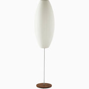 Nelson Cigar Lotus Floor Lamp Floor Lamps herman miller Large Walnut Base Finish 