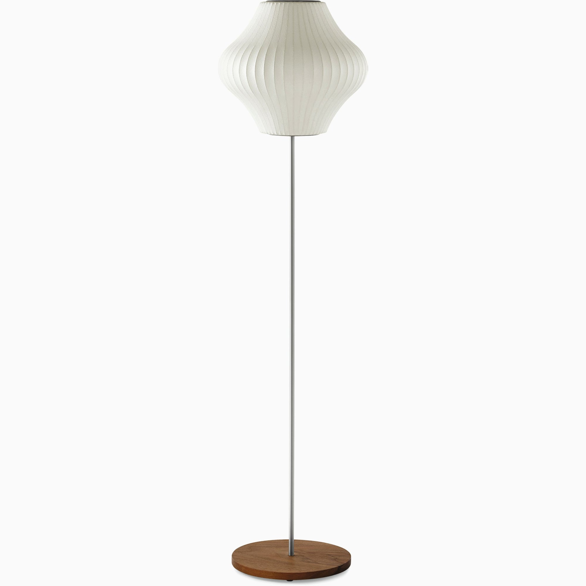 Nelson Pear Lotus Floor Lamp Floor Lamps herman miller Small Walnut 