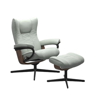 Wing Chair and Ottoman With Cross Base Chairs Stressless 