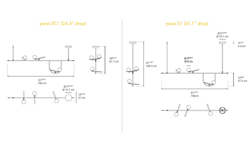 Yanzi Linear Suspension Lamp