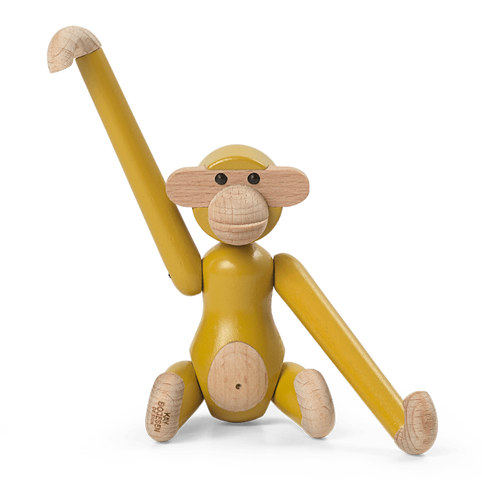 Kay Bojesen Monkey, Mini, Painted Beech (Vintage Yellow), view 2