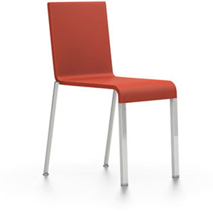 .03 Stacking Chair Side/Dining Vitra poppy red chrome + $25.00 glides for carpet