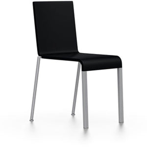 .03 Stacking Chair Side/Dining Vitra basic dark powder-coated silver (9006) glides for carpet
