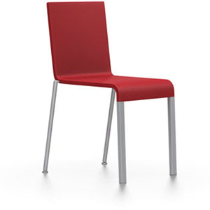 .03 Stacking Chair Side/Dining Vitra bright red powder-coated silver (9006) glides for carpet