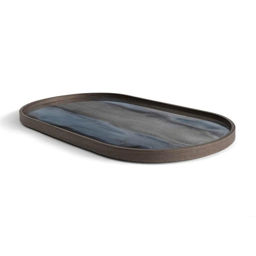 Graphite Organic Oblong Glass Tray Tray Ethnicraft 