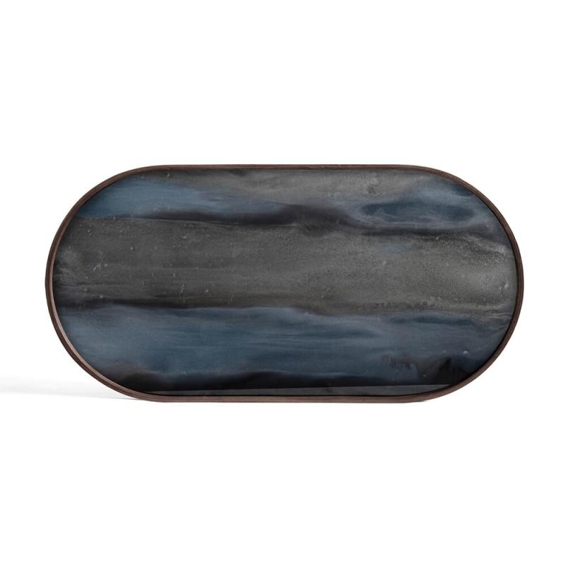 Graphite Organic Oblong Glass Tray Tray Ethnicraft 