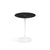 Saarinen Side Table - 16" Round side/end table Knoll White Nero Marquina marble, Satin finish 