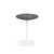 Saarinen Side Table - 16" Round side/end table Knoll White Grigio Marquina marble, Satin finish 