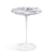 Saarinen Side Table - 16" Round side/end table Knoll White Arabescato marble, Shiny finish 