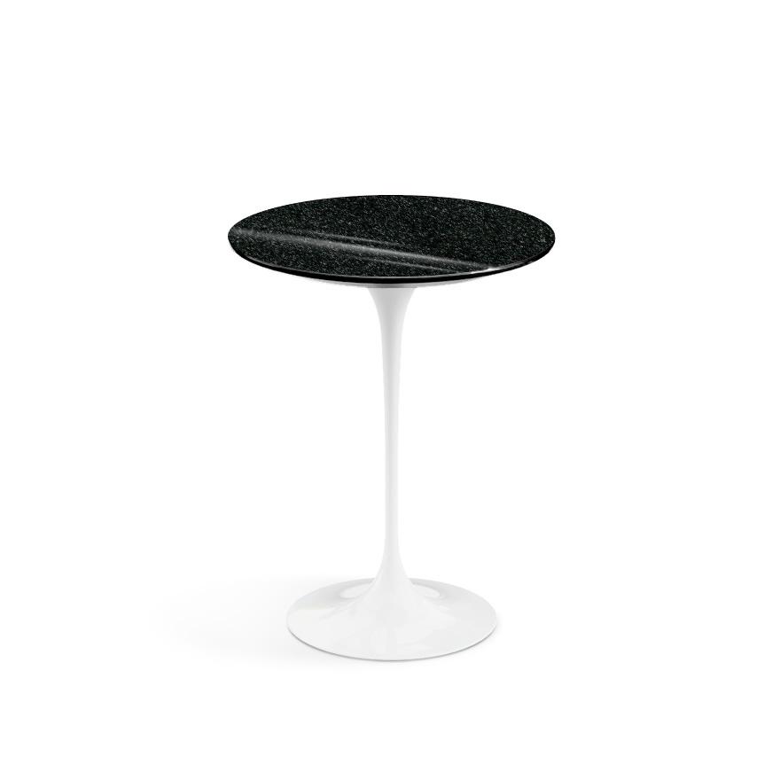 Saarinen Side Table - 16" Round side/end table Knoll White Black Andes, Granite 