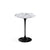 Saarinen Side Table - 16" Round side/end table Knoll Black Arabescato marble, Satin finish 