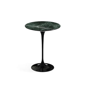 Saarinen Side Table - 16" Round side/end table Knoll Black Verde Alpi marble, Shiny finish 