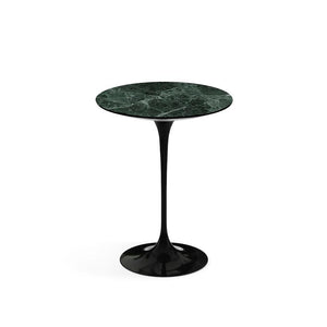 Saarinen Side Table - 16" Round side/end table Knoll Black Verde Alpi marble, Satin finish 