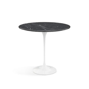 Saarinen Side Table - 22” Oval side/end table Knoll White Nero Marquina marble, Satin finish 