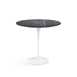 Saarinen Side Table - 22” Oval side/end table Knoll White Grigio Marquina marble, Satin finish 