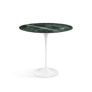 Saarinen Side Table - 22” Oval side/end table Knoll White Verde Alpi marble, Shiny finish 