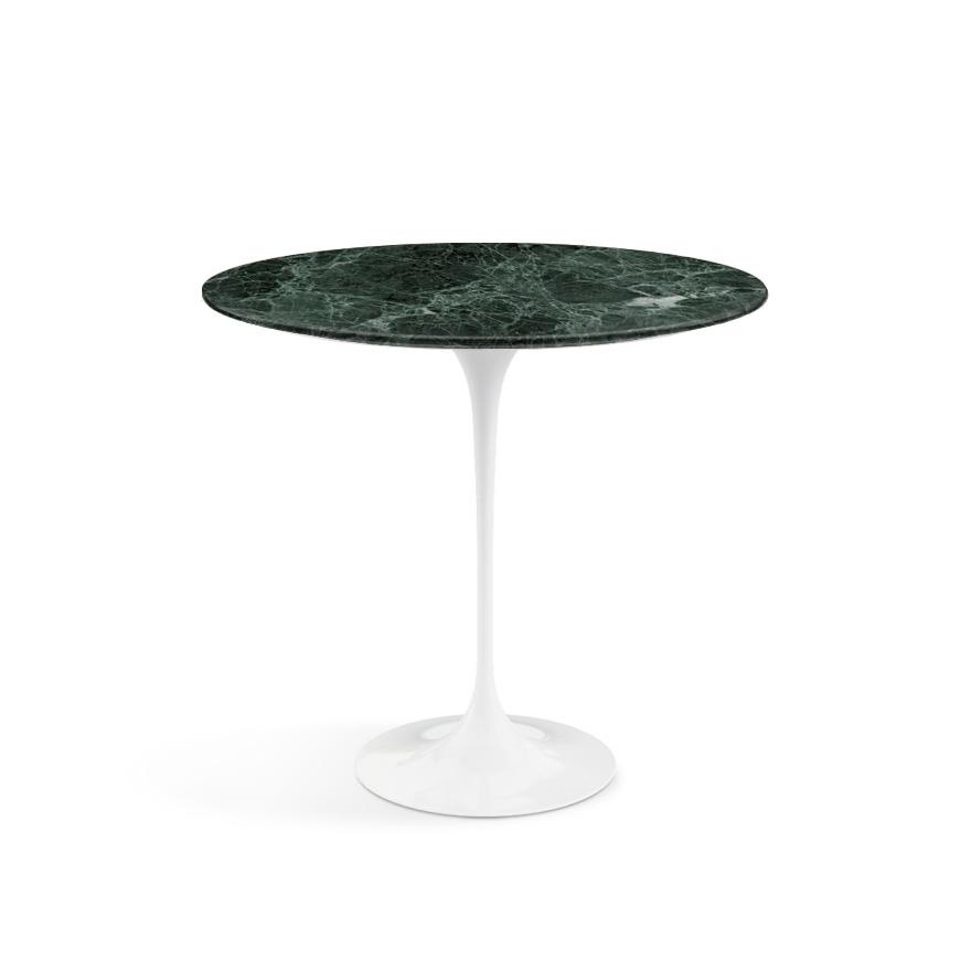 Saarinen Side Table - 22” Oval side/end table Knoll White Verde Alpi marble, Satin finish 