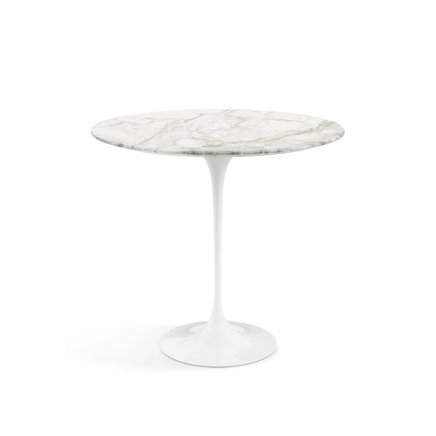 Saarinen Side Table - 22” Oval side/end table Knoll White Calacatta, Natural 