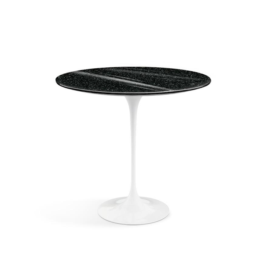 Saarinen Side Table - 22” Oval side/end table Knoll White Black Andes, Granite 