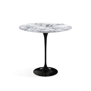 Saarinen Side Table - 22” Oval side/end table Knoll Black Arabescato marble, Shiny finish 