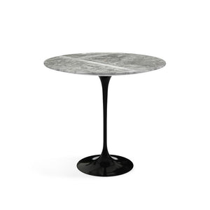 Saarinen Side Table - 22” Oval side/end table Knoll Black Grey marble, Shiny finish 
