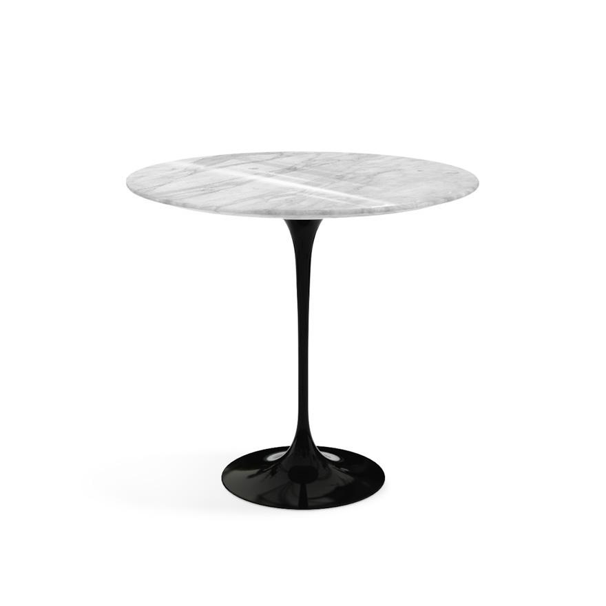 Saarinen Side Table - 22” Oval side/end table Knoll Black Carrara marble, Shiny finish 