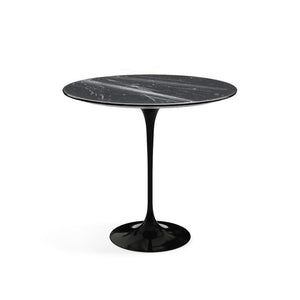 Saarinen Side Table - 22” Oval side/end table Knoll Black Nero Marquina marble, Shiny finish 