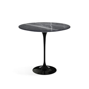 Saarinen Side Table - 22” Oval side/end table Knoll Black Grigio Marquina marble, Shiny finish 