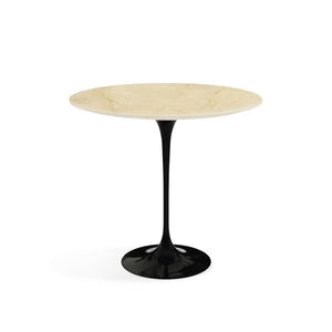 Saarinen Side Table - 22” Oval side/end table Knoll Black Empire Beige marble, Satin finish 