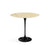 Saarinen Side Table - 22” Oval side/end table Knoll Black Empire Beige marble, Satin finish 