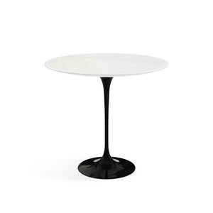 Saarinen Side Table - 22” Oval side/end table Knoll Black Vetro Bianco 
