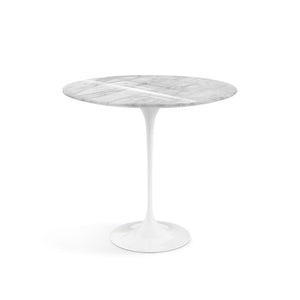 Saarinen Side Table - 22” Oval side/end table Knoll White Carrara marble, Shiny finish 