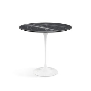 Saarinen Side Table - 22” Oval side/end table Knoll White Nero Marquina marble, Shiny finish 