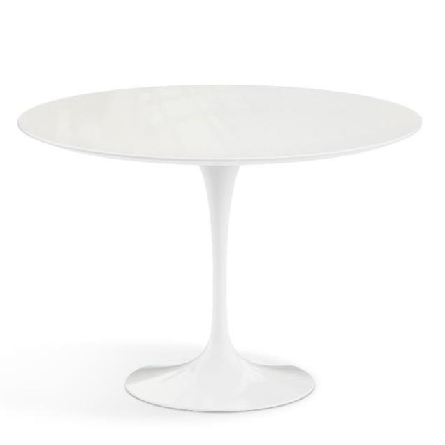 Saarinen Outdoor Dining Table - 42&quot; Round Outdoors Knoll Vetro Bianco White 